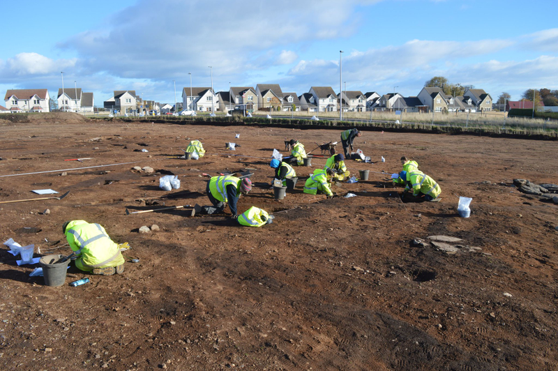 Archaeologists toiling away at the Carnoustie site. (Image: GUARD Archaeology)